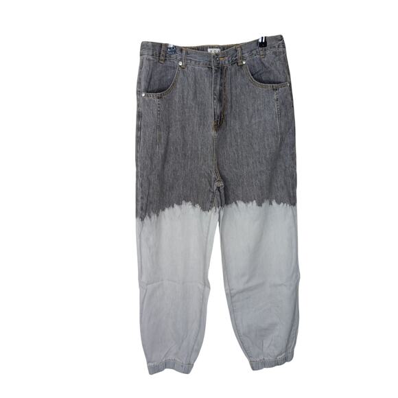 New POL Bleached Black Denim Jogger Pants M | High Waist Ombre Fade SZ M - Picture 5 of 16